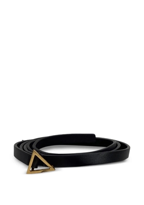 Bottega Veneta Pre-Owned triangle-buckle leather belt - Black