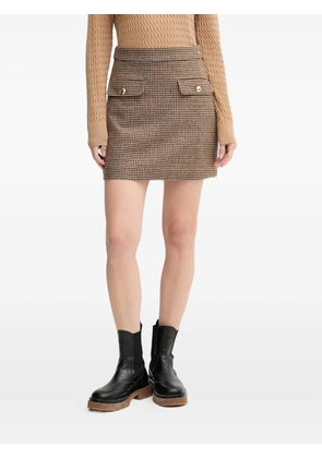 Barbour Sophia flap-pocket houndstooth mini skirt - Brown