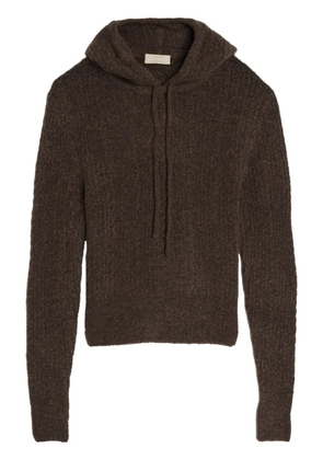 Amomento bouclé knitted hoodie - Brown