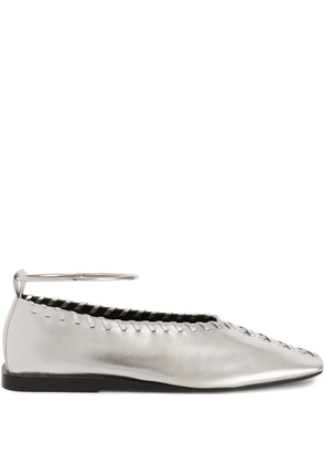 Jil Sander metallic ballet flats - Silver