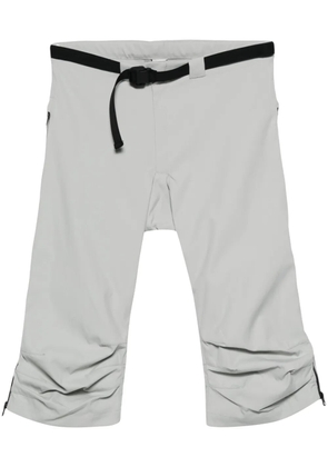 GR10K belted canvas long shorts - Grey