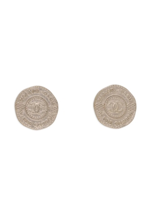 CHANEL Pre-Owned logo-coin earrings - Silver