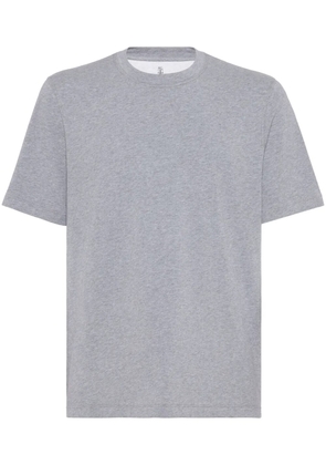 Brunello Cucinelli mélange-effect cotton-blend T-shirt - Grey