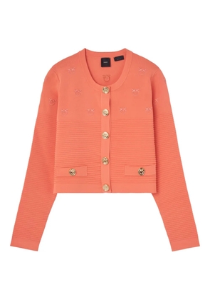 PINKO motif-embroidered ribbed jacket