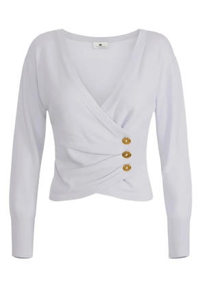 Elisabetta Franchi button-detail top - White