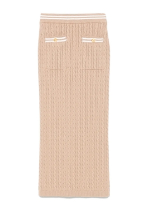 Alessandra Rich cable-knit midi skirt - Neutrals