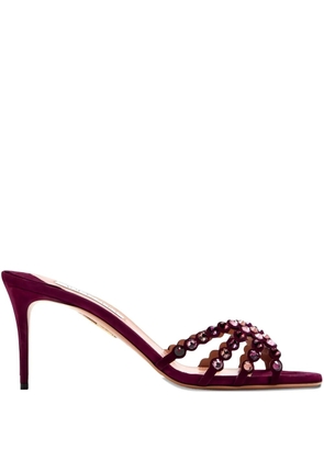 Aquazzura crystal-embellished stiletto sandals - Red