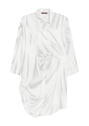 High draped button-front shirt - White