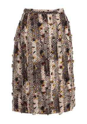 Gianfranco Ferré Pre-Owned appliqué-detailed midi skirt - Brown