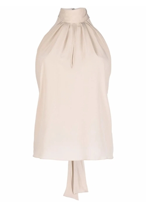 Philipp Plein high-neck chiffon top - Neutrals