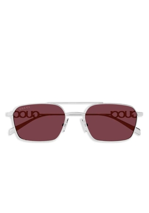 Gucci Eyewear logo-lettering sunglasses - Silver