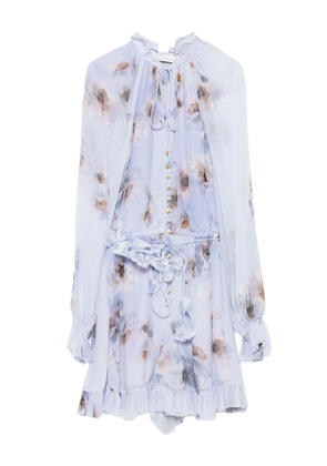 ZIMMERMANN floral ruffled playsuit - Purple