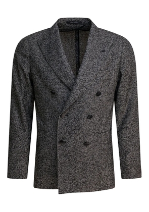 Tagliatore double-breasted textured jacket - Black