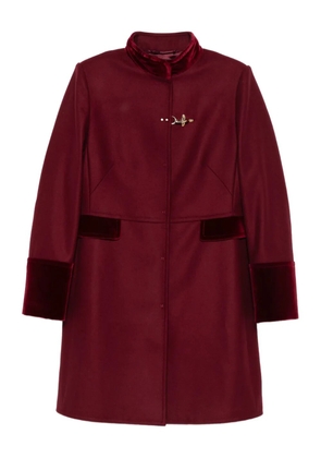Fay velvet-trim coat - Red