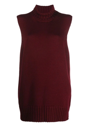 Jil Sander knitted high-neck vest - Red