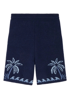 Alanui Glimpse Of Eden palm-tree shorts - Blue