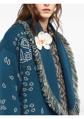 Alanui orchid embroidered brooch - White