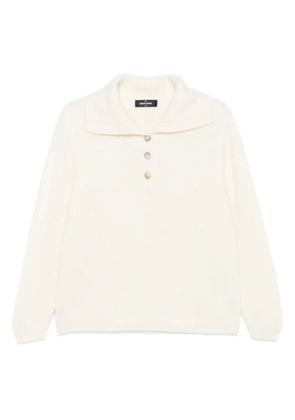 Gran Sasso button collared sweater - White