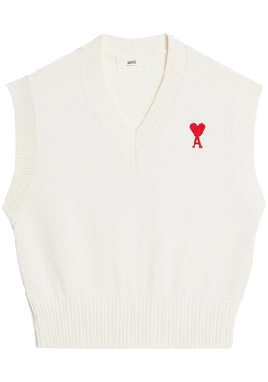 AMI Paris Ami De Coeur V-neck vest - White
