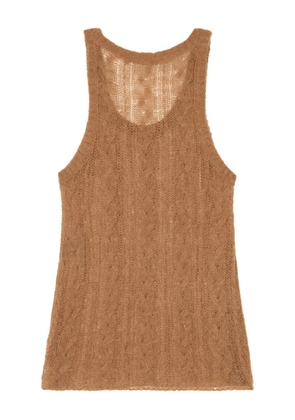 Alanui Desert Drift cable-knit tank top - Brown