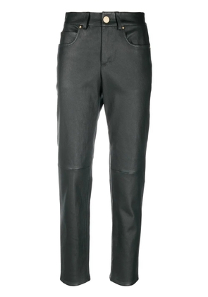Lorena Antoniazzi slim-cut leather trousers - Green