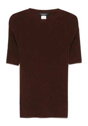 Fabiana Filippi ribbed short-sleeve top - Brown