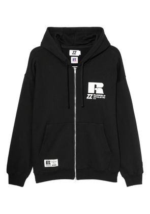 izzue x Russell Athletic logo-embroidered hoodie - Black