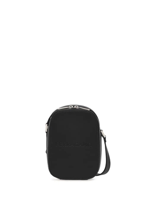 Ferragamo logo-debossed leather shoulder bag - Black