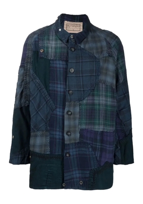 By Walid patchwork button-up shirt - Blue