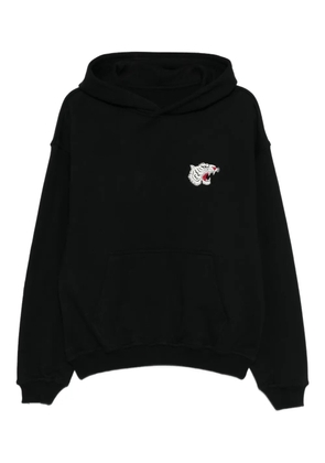 Melt cottnon embroidered hoodie - Black