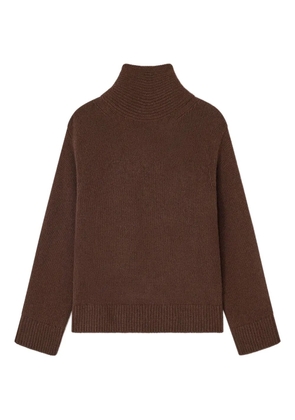 GANNI high-neck open-back pullover - Brown