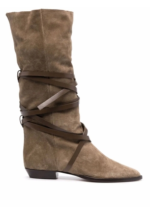 ISABEL MARANT slip-on suede boots - Neutrals