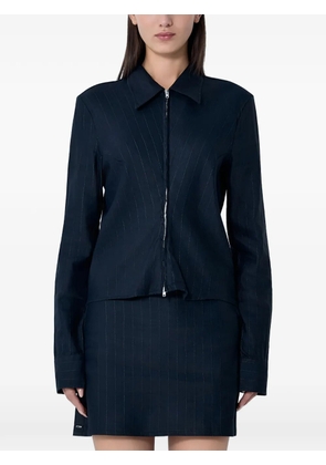 OUR LEGACY zip pinstripe classic shirt - Blue