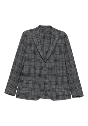 Tagliatore plaid button blazer - Grey
