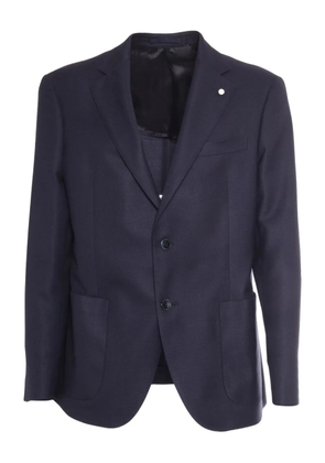 LUIGI BIANCHI MANTOVA two-button patch-pocket blazer - Blue