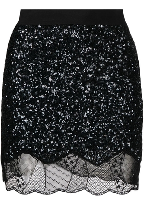 Zadig&Voltaire Justicia sequin-embellished lace-trim skirt - Black
