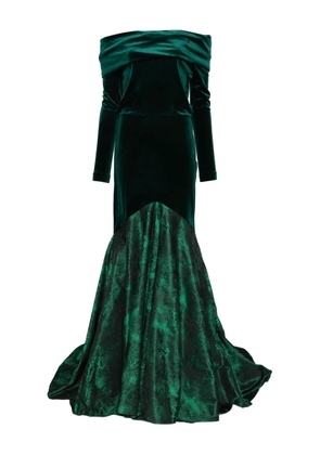 MIAU by Clara Rotescu off-shoulder floral maxi dress - Green