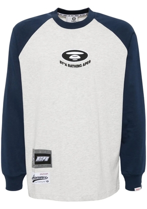 AAPE BY *A BATHING APE® moonface logo T-shirt - Blue