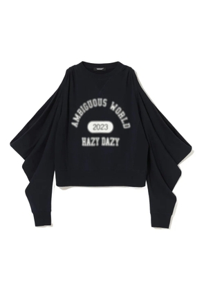 Undercover graphic-print draped-sleeves sweatshirt - Blue