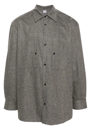 Winnie NY herringbone-pattern mélange shirt - Grey