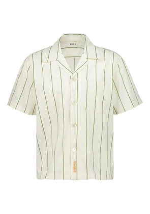 BODE Celery striped short-sleeve shirt - Neutrals