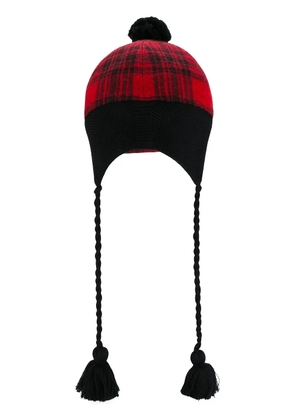 Gucci tartan tassel baseball cap - Red