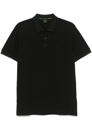 BOSS logo-embroidered polo shirt - Black