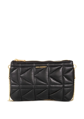 Karl Lagerfeld quilted logo shoulder bag - Black