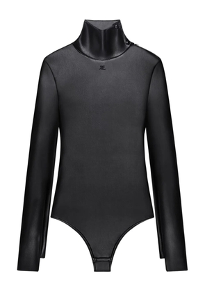 Courrèges mock-neck zipped-shoulder bodysuit - Black