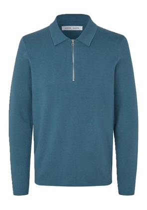 SAMSOE SAMSOE zip-neck polo shirt - Blue