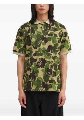 A BATHING APE® Camo Pile Jacquard polo shirt - Green