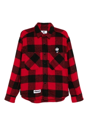 CHOCOOLATE checked bear-embroidered jacket