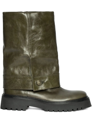Zadig&Voltaire Angie fold-over leather boots - Green