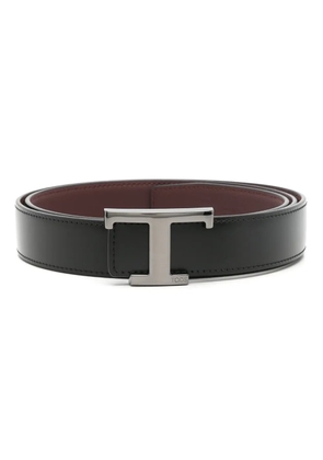 Tod's T-buckle reversible leather belt - Black
